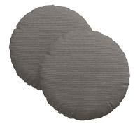 Coussin de siège rond - vidaXL - Gris clair - Ø 30 x 13 cm - Housse amovible - Velours côtelé - Rembourrage polyester