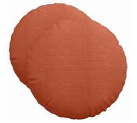 Coussin de siège rond - vidaXL - Rouge orange - Ø 50 cm - Velours côtelé - Housse amovible - Rembourrage polyester