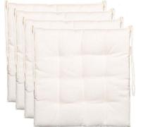 Coussin de siège Unyqoos® 40x40 cm – Lot de 4, blanc, coussins décoratifs matelassés avec 9 motifs de quilting, 55% coton/45% polyester, rembourrage 100% en mousse, pour intérieur et extérieur, avec 4