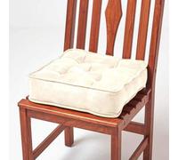Coussin de siège Unyqoos® couleur crème, 40x40x10 cm, épais, rembourré en velours, garniture en polyester, avec sangles de fixation – Soutien pour le dos, les hanches et les genoux