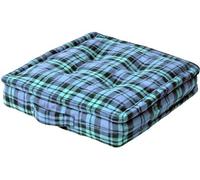 Coussin de siège Unyqoos® fait à la main, 40 x 40 cm – Motif tartan Blackwatch, 100% coton tissé à la main, rembourrage en polyester, boutons décoratifs, boucle de transport, lavable à 30°C