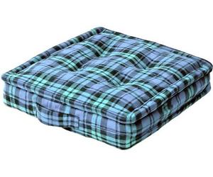 Coussin de siège Unyqoos® fait à la main, 40 x 40 cm – Motif tartan Blackwatch, 100% coton tissé à la main, rembourrage en polyester, boutons décoratifs, boucle de transport, lavable à 30°C