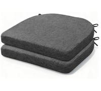 Coussin de siège Unyqoos® Lot de 2, 40 x 40 cm, gris foncé – Coussin de siège confortable pour chaises de salle à manger, tabourets de bar, sols et bureaux