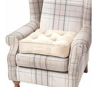 Coussin de siège Unyqoos® – revêtement en velours crème, dimensions 50 x 50 x 10 cm, rembourrage en polyester résistant, coussin de confort offrant un soutien pour le dos, les hanches et les genoux, a