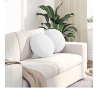 Coussin de siège - VIDAXL - Lot de 2 - Blanc - Tissu - Garnissage fibre