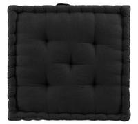 coussin de sol 50 x 50 x 10 cm coton/polyester recyclé twily noir Noir G