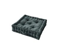Coussin de Sol 50x50cm Velours de Coton Capitonné Coloris Ardoise - HARRIS -