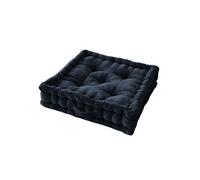 AltoBuy Harris - Coussin de Sol 50x50cm Velours de Coton Capitonné Coloris Bleu Nuit