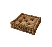 Coussin de Sol 50x50cm Velours de Coton Capitonné Coloris Camel - HARRIS -