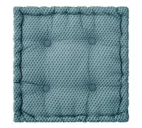 Atmosphera - Coussin de sol carré en coton à motif Otto - 38 x 38 - Bleu Canard Bleu G