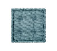 - Coussin de sol carré en coton à motif Otto - 38 x 38 - Bleu Canard