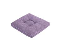 Coussin de sol doux pour intérieur et extérieur, coussin rehausseur de luxe pour fauteuils, tapis de soutien carré en lin et coton pour méditation et yoga (1 pièce, 50 x 50 cm, violet)