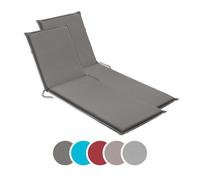 Coussin de sol en tissu pour transat de jardin, 190 x 58 cm, épaisseur 6 cm, grise, sleepling