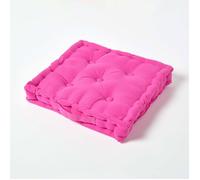 Coussin de sol - HOMESCAPES - 40 x 40 cm - Rose Fushia - 100% Coton - Intérieur