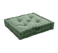 Coussin de sol Panama avec poignée - 50 cm x 50 cm - Vert argile