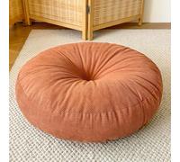 Coussin de sol pour adultes, personnes âgées, coussin de chaise rond rehausseur pour salle à manger, balcon, jardin, yoga, méditation - Tatami japonais (1 pièce - 40 cm, orange)