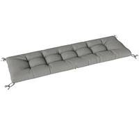 Coussin de sol pour banc d'extérieur et transat - Coussin de jardin 198x65x13 cm - Protection UV50+ - Mousse à mémoire de forme à récupération lente - Respirant - Avec sangles de fixation - Gris clair