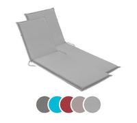 Coussin de sol pour transat de jardin, 190 x 58 cm, matelas pour transat, épaisseur 6 cm, argent, sleepling