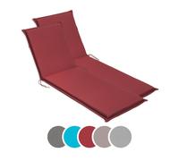 Coussin de sol pour transat de jardin, 190 x 58 cm, matelas pour transat, épaisseur 6 cm, rouge, sleepling