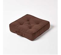 HOMESCAPES Coussin de Sol - Galette de Chaise - Chocolat 40x40x8cm - Collection Rajput 100% Coton