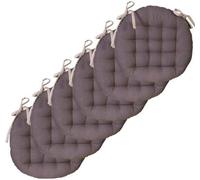 Coussin de sol rond bicolore Unyqoos®, diamètre 40 cm, épaisseur 5 cm, lot de 6 avec 4 sangles de fixation, matériau résistant pour chaise, cuisine et terrasse
