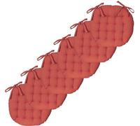 Coussin de sol rond Unyqoos®, lot de 6, deux couleurs, diamètre 40 cm × 5 cm d'épaisseur – coussins de chaise stables, pour intérieur et extérieur