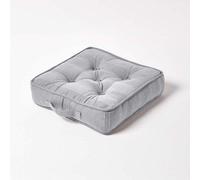 Coussin de sol Unyqoos® 40 x 40 cm, gris argenté – 100 % coton, rembourrage en polyester, coussin décoratif texturé pour le sol, les chaises et divers espaces de vie