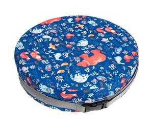 Coussin de Tabouret Garçon et Filles Rond Bleu, Rehausseur Portable | Mousse Polyester, Déperlant et Léger, Fermeture Zippée, Déhoussable pour Lavage, Usage Dessin et Repas
