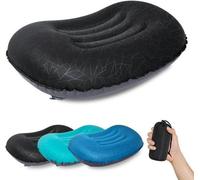 Coussin de voyage gonflable ultraléger Unyqoos® – Tissu stretch 30D avec revêtement TPU, 90 g, valve anti-fuite, support cervical réglable en hauteur, compact, idéal pour le camping et les voyages