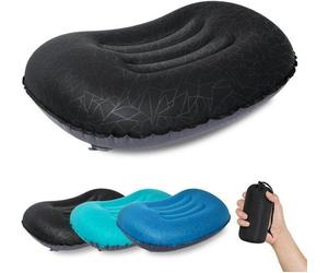 Coussin de voyage gonflable ultraléger Unyqoos® – Tissu stretch 30D avec revêtement TPU, 90 g, valve anti-fuite, support cervical réglable en hauteur, compact, idéal pour le camping et les voyages
