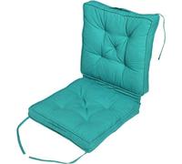 Coussin de voyage pliable Unyqoos® avec support dorsal, 50 x 50 x 10 cm, turquoise – housse en coton rembourrée et garnissage en polyester, offrant un soutien pour le dos, les hanches et les genoux