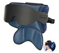 Coussin de voyage pour le cou - Masque de sommeil 3D - Bleu - Ergonomique, 360°