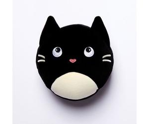 Coussin de voyage - Puckator - Chat - 2-en-1 avec masque - Noir - 16,5x13,5x10,5 cm