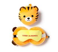 Coussin de voyage tigre resteazz peluchÃ© 2-en-1 avec Masque Yeux Puckator Jaune 15x28x6 cm