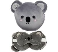 Coussin de voyage Unyqoos® avec masque de sommeil – Coussin ergonomique pour le cou en forme de koala, composé à 95 % de polyester et à 5 % d'Élasthanne, doux et offrant un bon maintien, idéal pour le