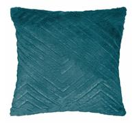 Atmosphera - Coussin - Effet Fourrure - Bleu Canard - 45x45 cm