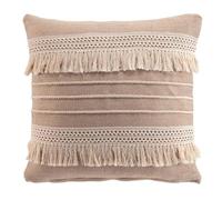 Coussin Déco à Franges Cirrus 45x45cm Naturel