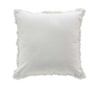 Coussin Déco à Franges Eve 45x45cm Blanc