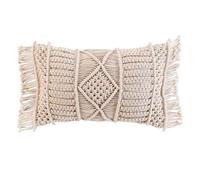 Coussin Déco à Franges ""Macralina"" 30x50cm Beige