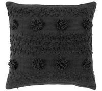 Coussin Déco à Pompons "Alenia" 40x40cm Anthracite Gris G