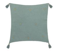 Coussin Déco à Pompons Millo 40x40cm Vert Céladon