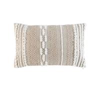 Douceur d'Intérieur Coussin déhoussable Blanca Polycoton fantaisie fils métal 30 x 50 cm Naturel