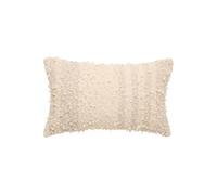 Coussin Déco Bouclette Rectangulaire 30x50cm Beige Lin Polyester Coton