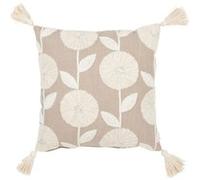 Coussin Déco Brodé "Fleurs" 45x45cm Beige Beige G