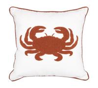 Coussin crabe brodé en coton Terracotta 45x45 cm