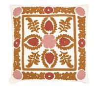 Coussin Déco Brodé Sienna 45x45cm Terracotta
