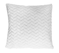 HOME DECO FACTORY, TX0093, Coussin décoratif Blanc Chevron 40x40 cm, Textile d'intérieur Doux et Confortable, idéal pour fauteuils, canapés et Lits, Entretien Facile, Couleur : Blanc