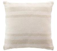 Douceur d'Intérieur – Coussin déhoussable Doreline, Coton jacquard fils métallisés, 40x40 cm, Beige