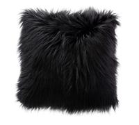 Coussin Déco Effet Fourrure Epicéa 45x45cm Noir