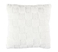 Coussin Déco en Flanelle Damier 40x40cm Blanc